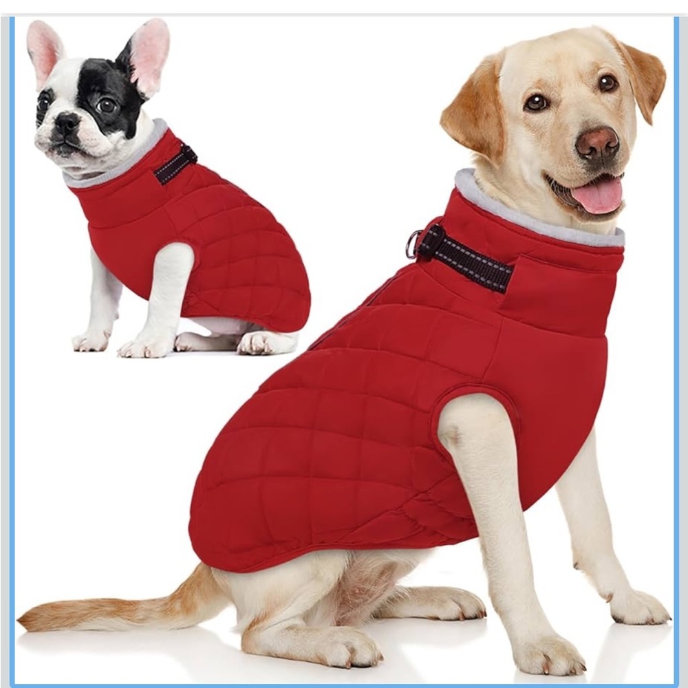 AOFITEE Large Dog Winter Jacket, Waterproof With Back Zipper, Reflective 542 -1